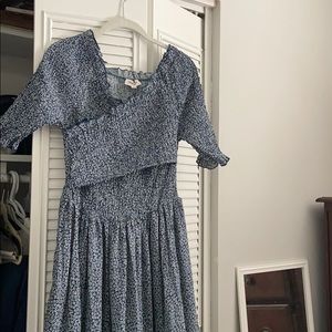 Lucy Avenue Hilda Smock Dress Teal-Never Worn